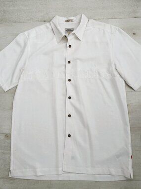 Quiksilver Waterman Tahiti Palms 4 Short Sleeve Shirt Size M